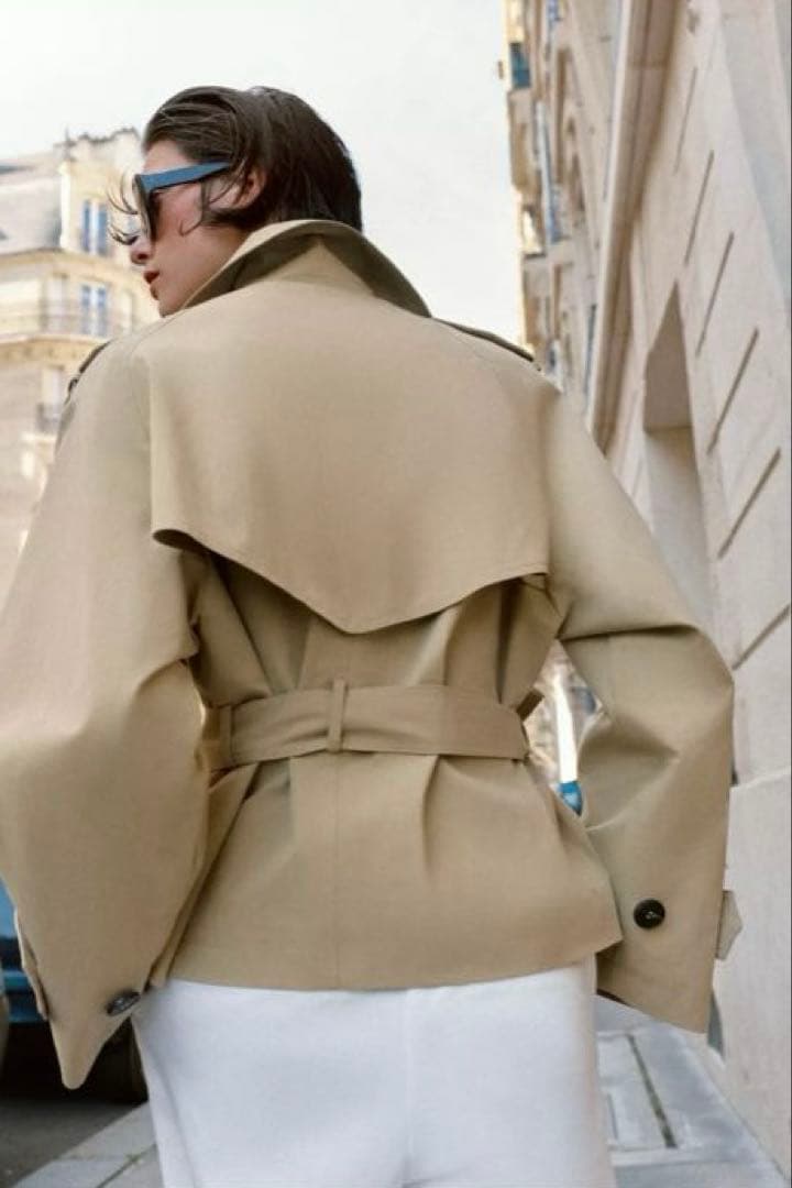 ZARA ショートトレンチコート ショルダーパッド付き S 完売品