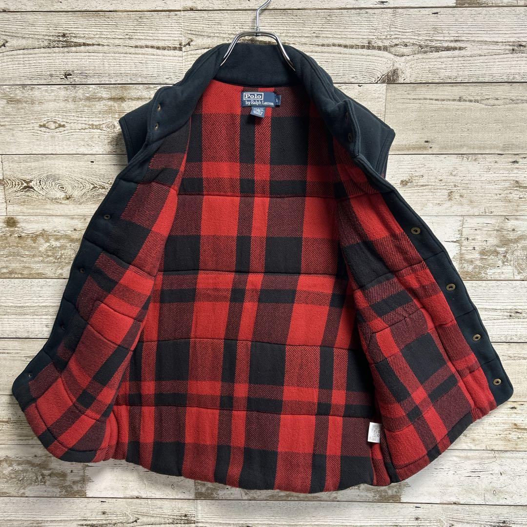 166【人気Lサイズ】ラルフローレン☆ワンポイント刺繍ロゴ　ボタン式ベスト