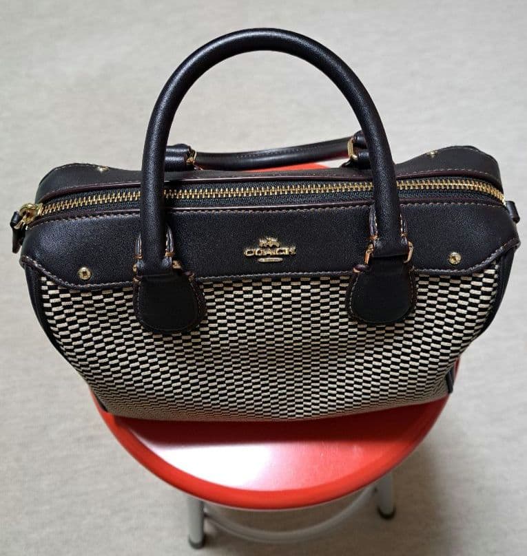 COACH チェック柄 ハンドバッグ　ショルダーバック