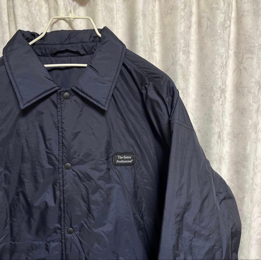 ENNOY PADDED NYLON COACH JACKET ネイビーXL
