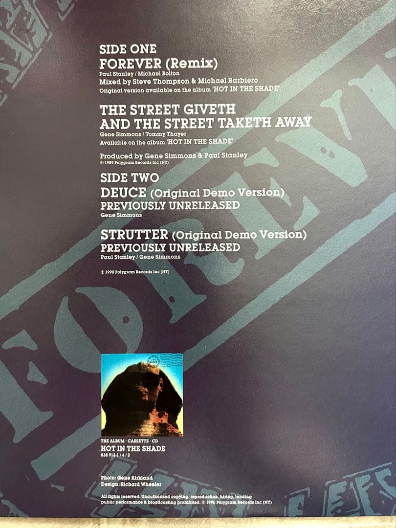 貴重KISSキッス Forever 1990年 12インチLPレコードUK限定盤