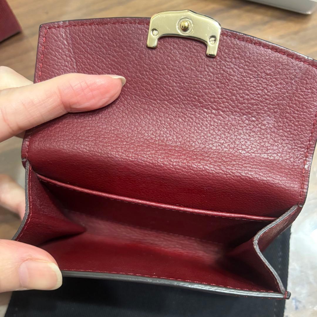 Cartier バーガンディ レザー 名刺入れ