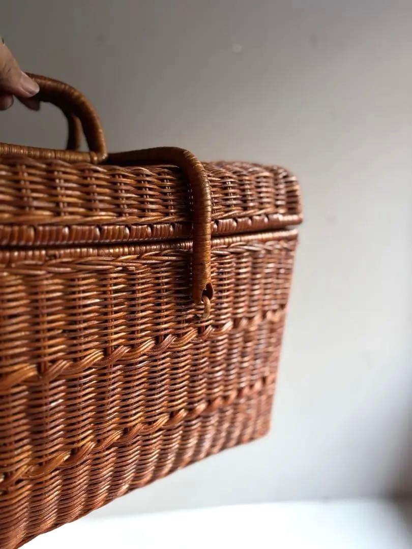 634 フランスアンティーク ピクニックバスケット パニエ 蚤の市購入 美品