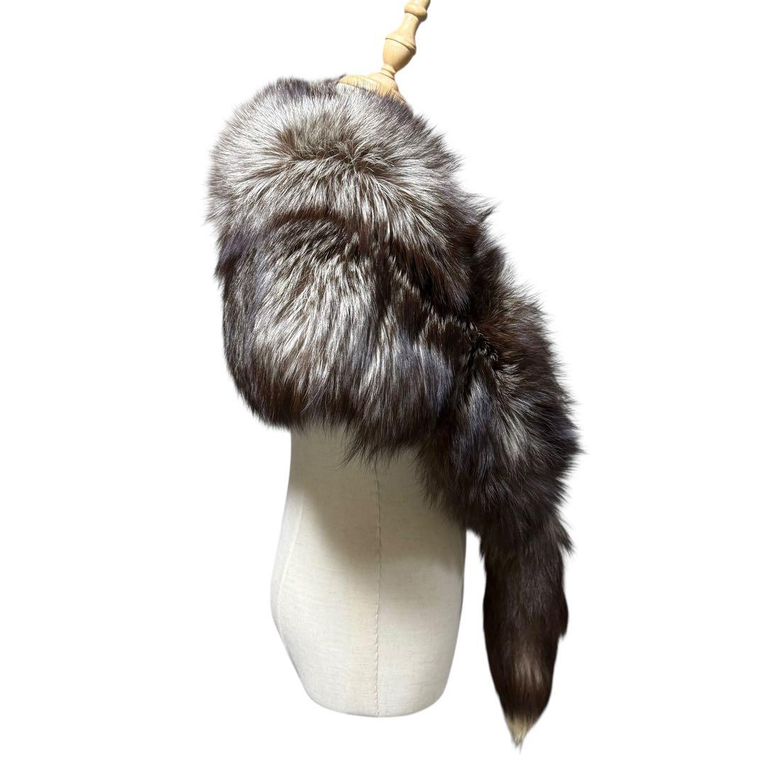 美品✨ SAGA FOX しっぽ付き シルバーフォックス 大判ショール