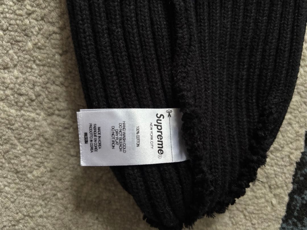 supreme overdyed beanie black ニット帽シュプリーム