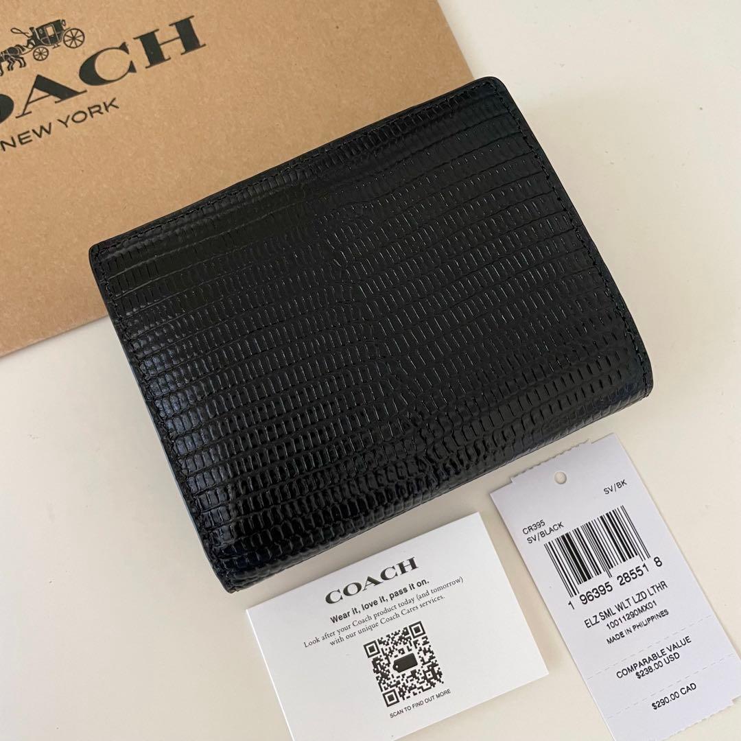 COACH コーチ　二つ折り財布　ブラック　折り財布　黒色
