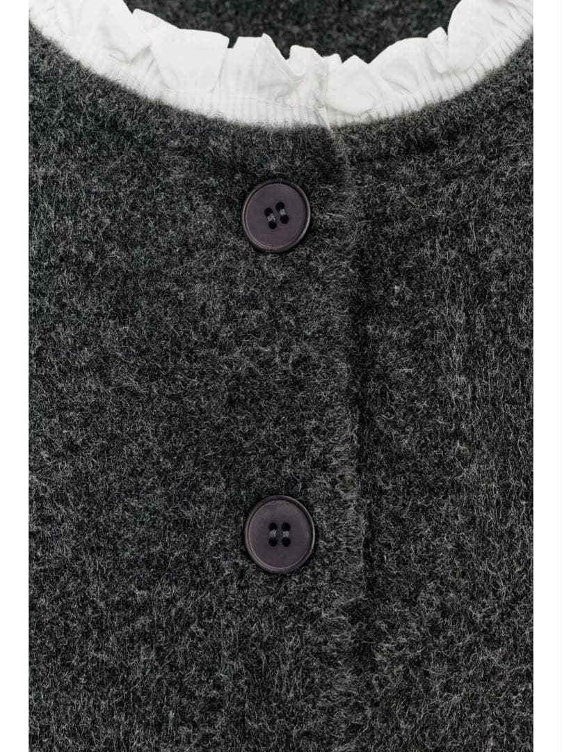 ZARA ポプリンコンビニットジャケット ダークグレー Sサイズ