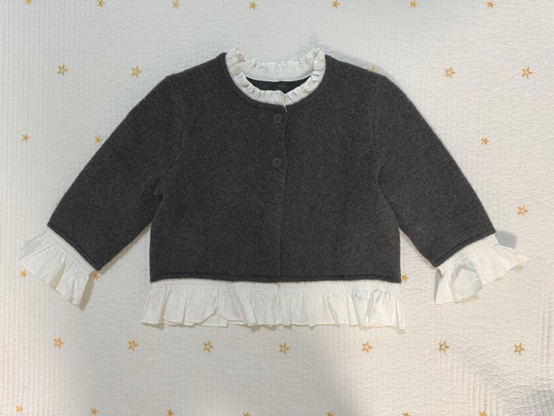 ZARA ポプリンコンビニットジャケット ダークグレー Sサイズ