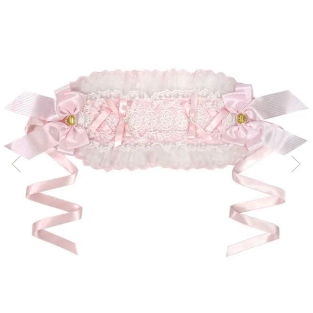 Angelic Pretty,レースハートチャームバラレースヘッドドレス,ピンク