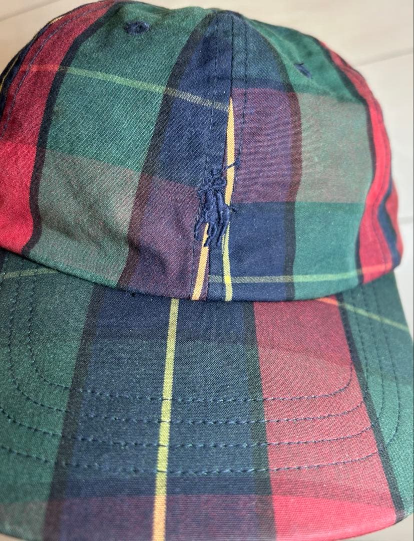 カ*ズ様 POLO RALPH LAUREN PLAID CHECK CAP 9