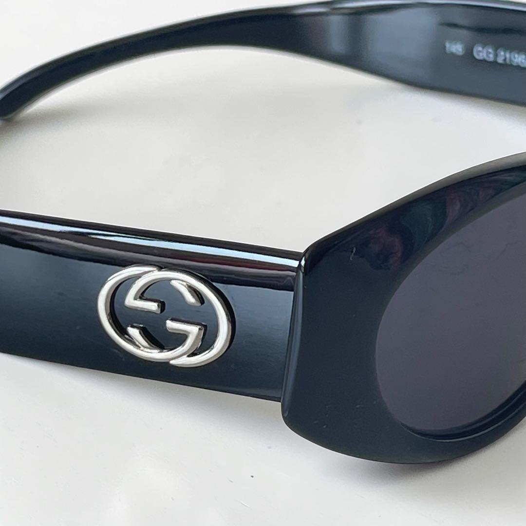 希少 90s GUCCI サングラス GG オーバル 黒 2196/S イタリア