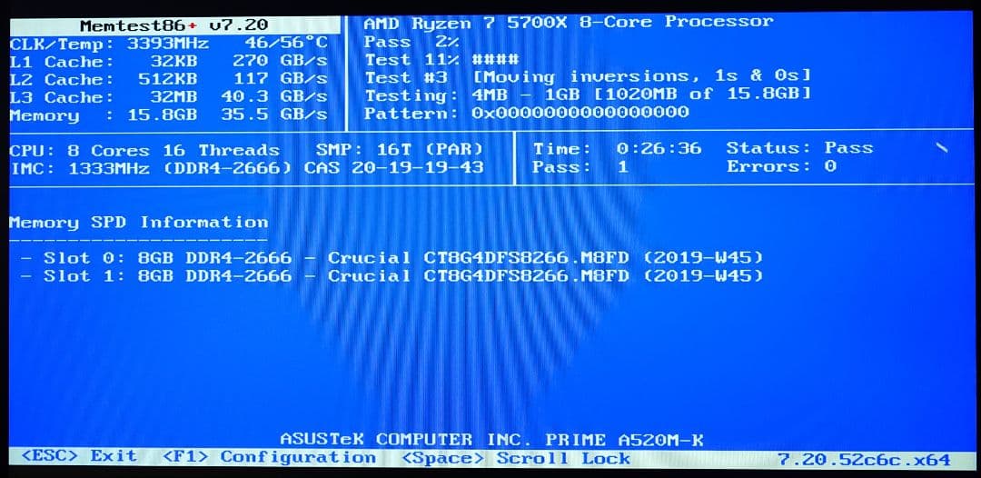 Crucial DDR4 2666 8GB ×2 計 16GB 【動作確認済】