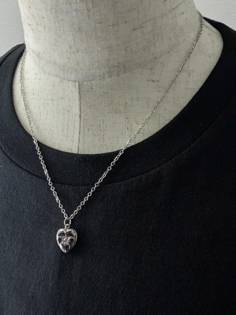 スウィートハートジュエリー パンジー シルバー ヴィンテージネックレス NAVY