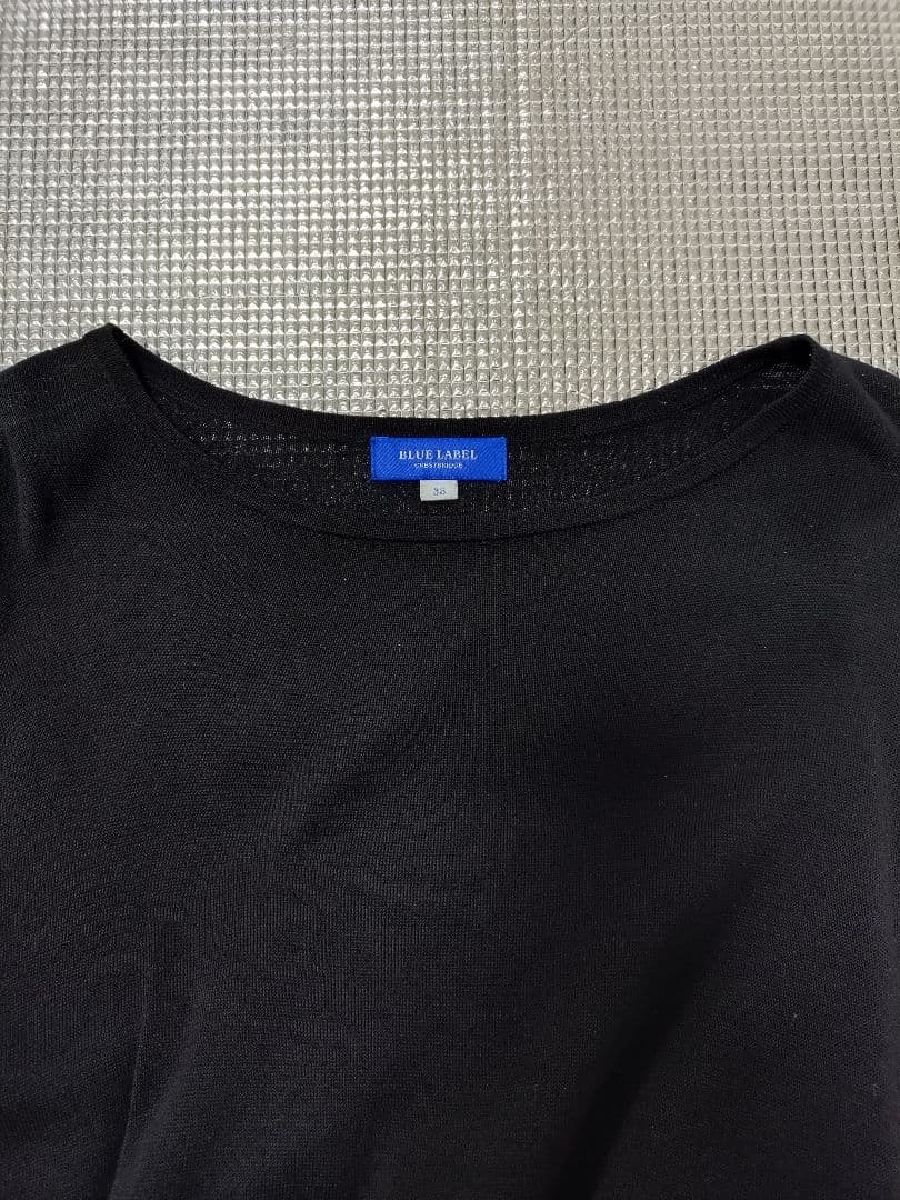 BLUE LABEL 黒 長袖 ワンピース チェック柄