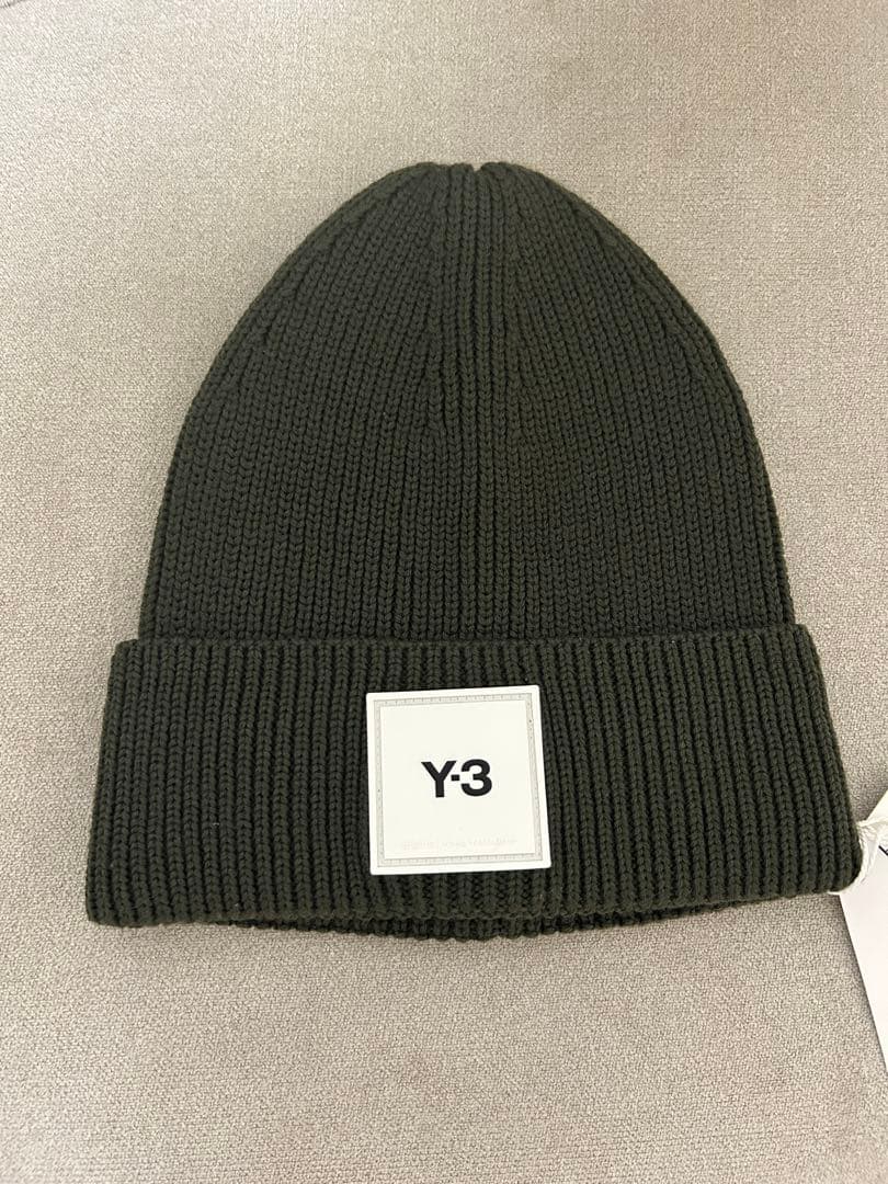 Y-3 オリーブグリーン ニット帽 フリーサイズ