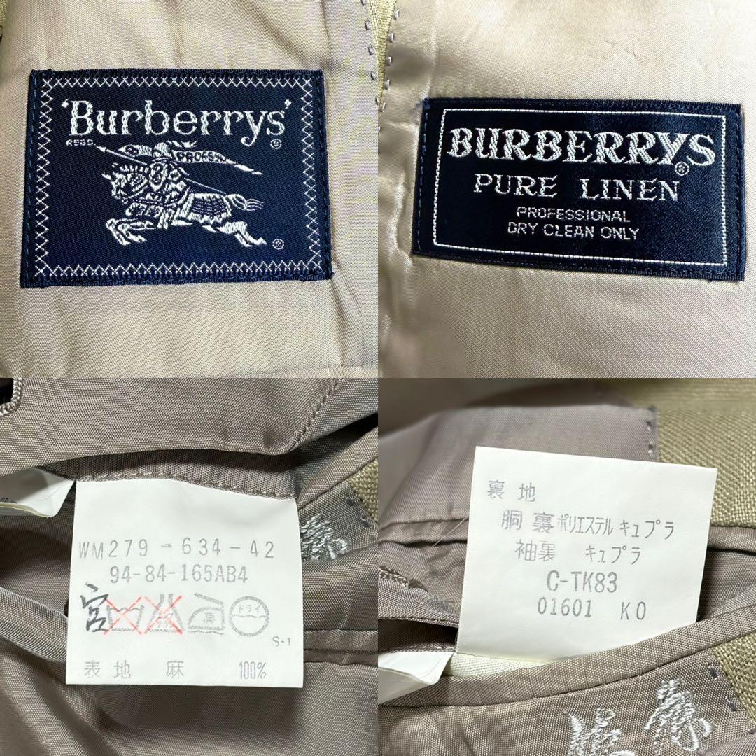 BURBERRYS バーバリー リネン100 テーラードジャケット ベージュ