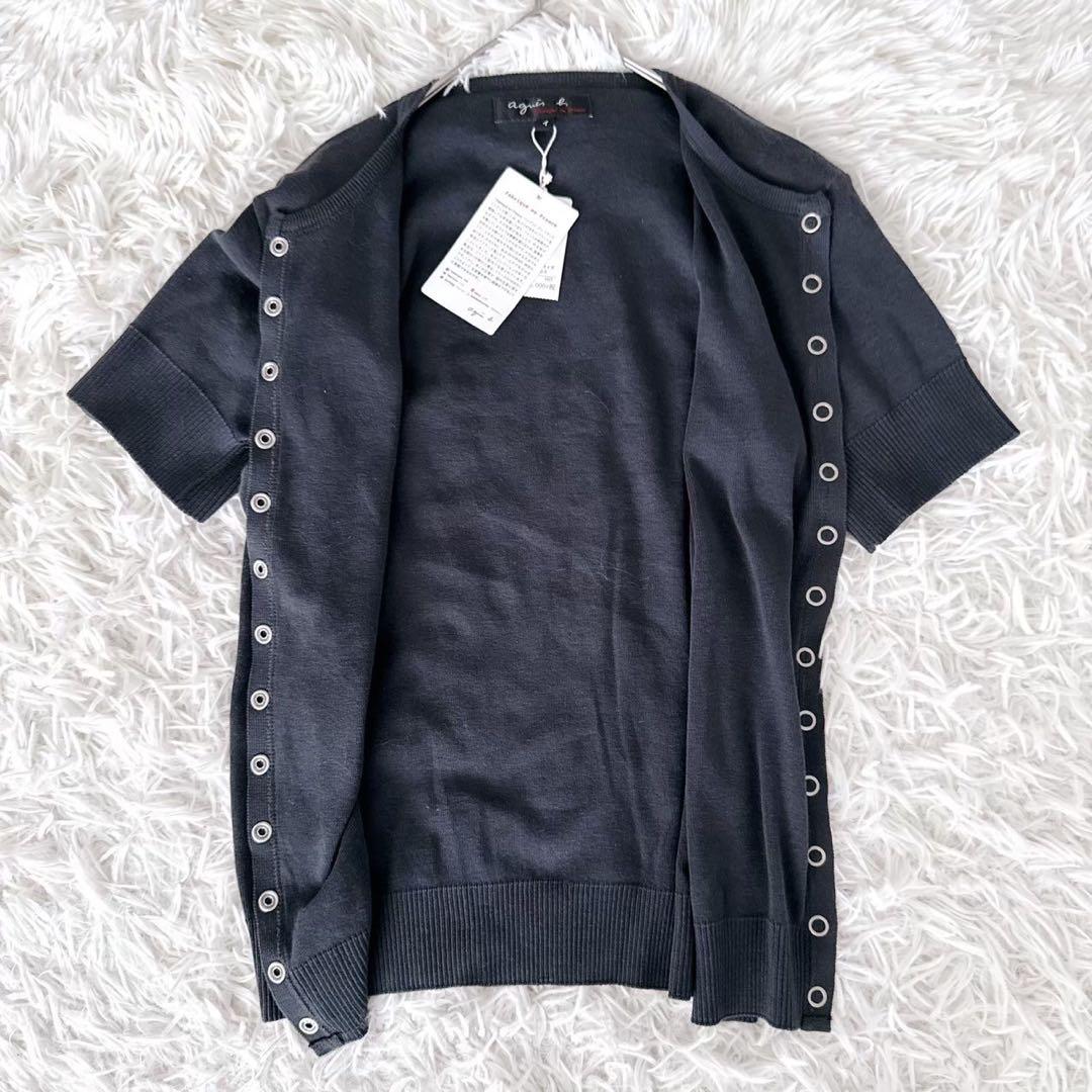 新品 『agnes b.』 アニエスベー （1） クルーネック半袖カーディガン