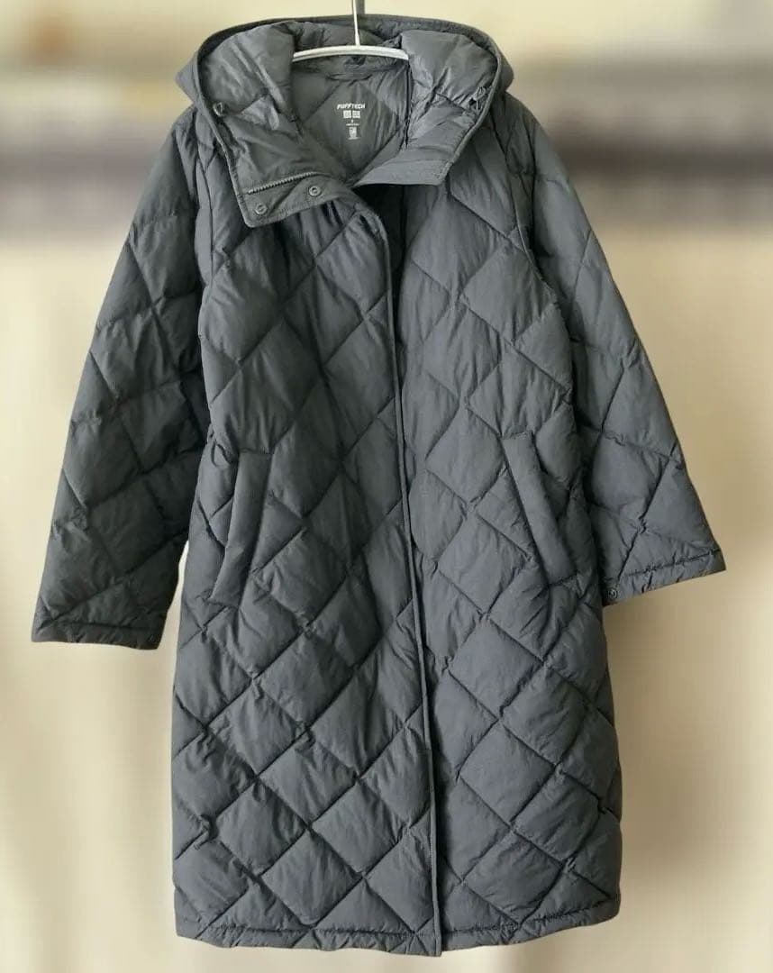 UNIQLO パフテックロングコートリラックスフィット BLACK S