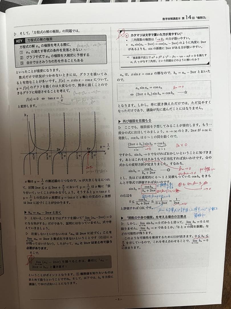 鉄緑会 高2数Ⅲ冊子