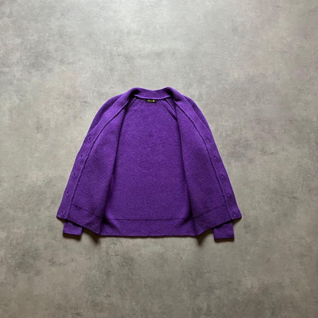 Drawer ウール カシミヤ パープル ニット カーディガン セーター 美品