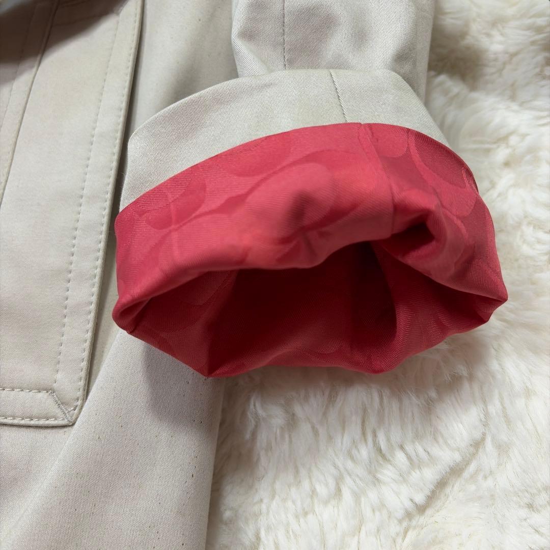 美品♡ COACH コーチ ピンク シグネチャー レディース トレンチコート