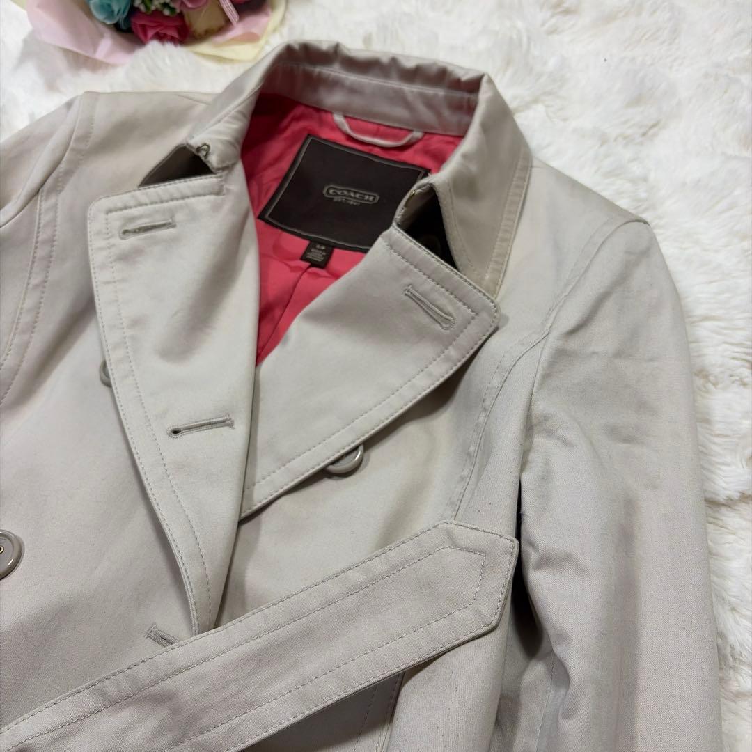美品♡ COACH コーチ ピンク シグネチャー レディース トレンチコート