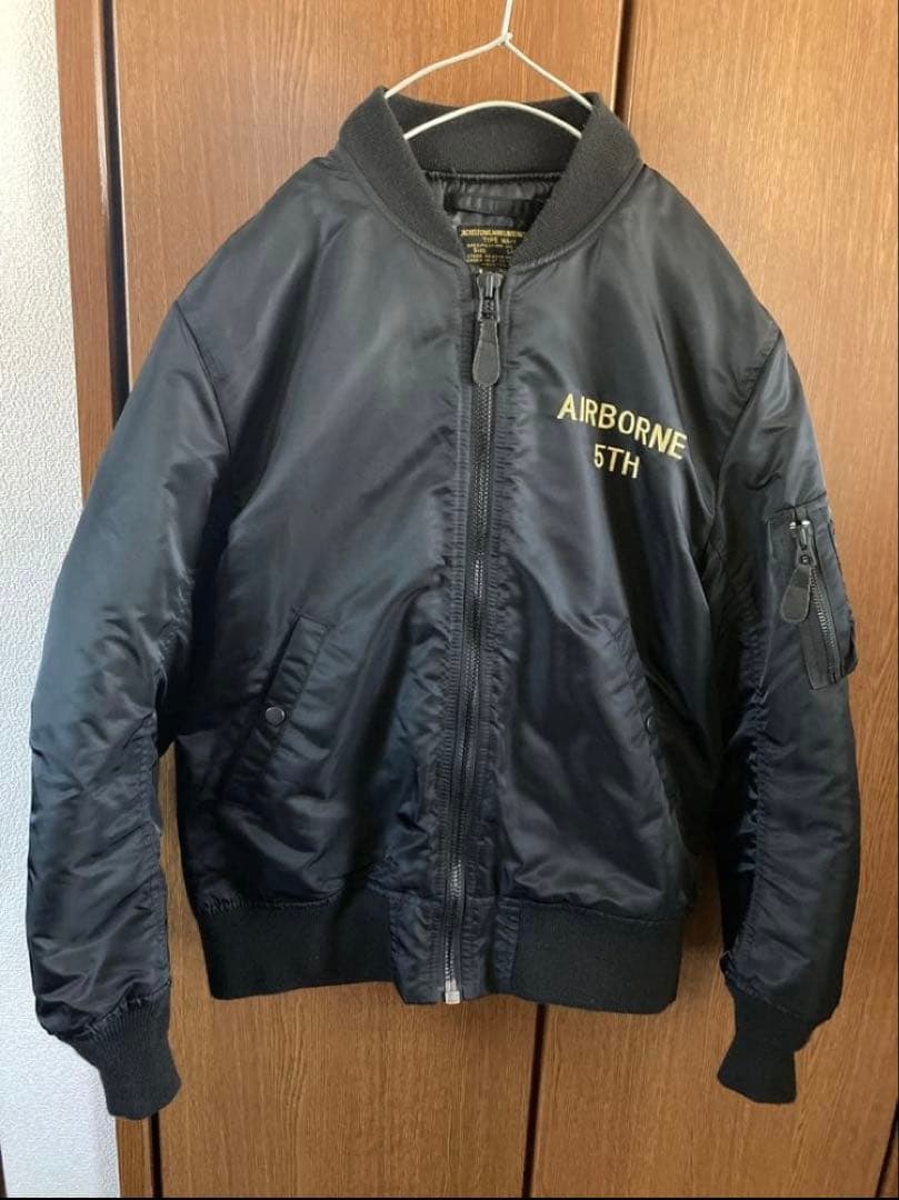 HOUSTON ヒューストン 刺繍入り MA-1フライトジャケット Lサイズ