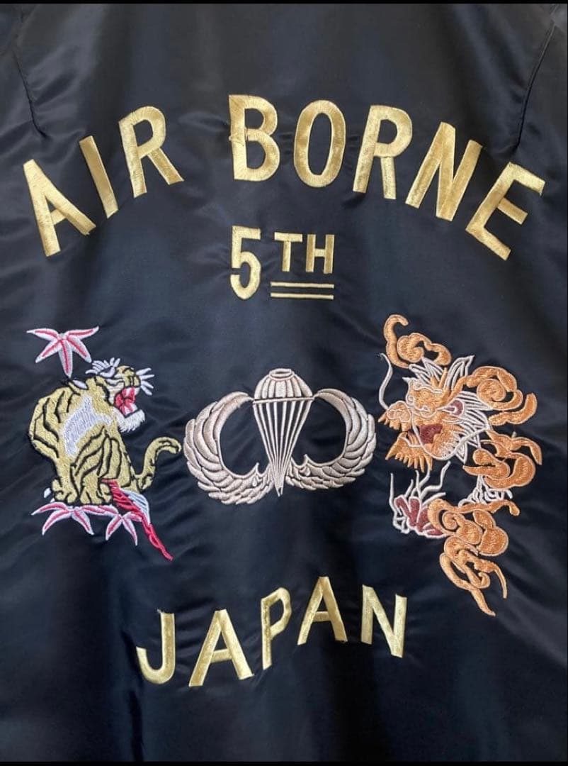 HOUSTON ヒューストン 刺繍入り MA-1フライトジャケット Lサイズ