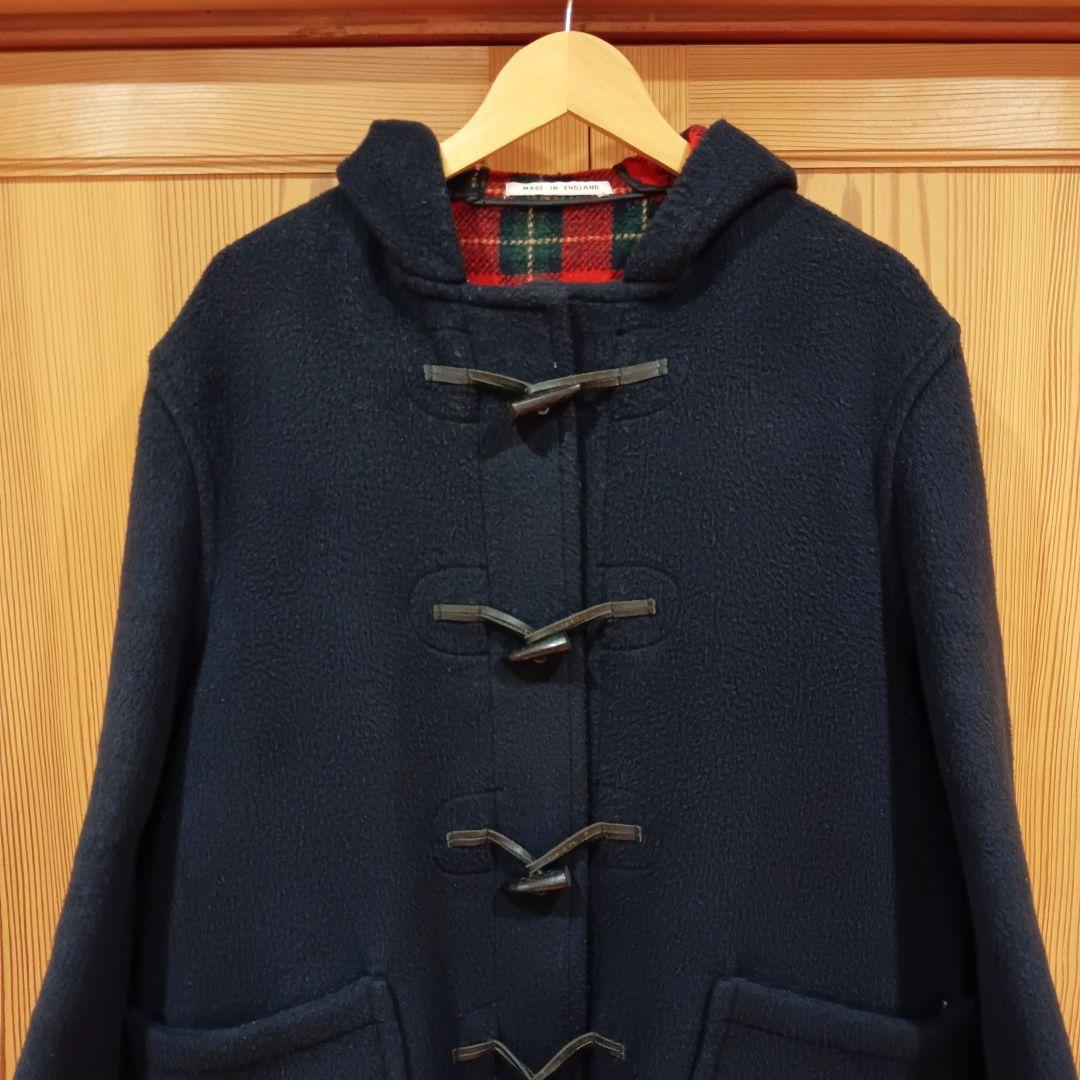 【大きいサイズ 48】モンゴメリー ダッフルコート チェック ネイビー 英国製