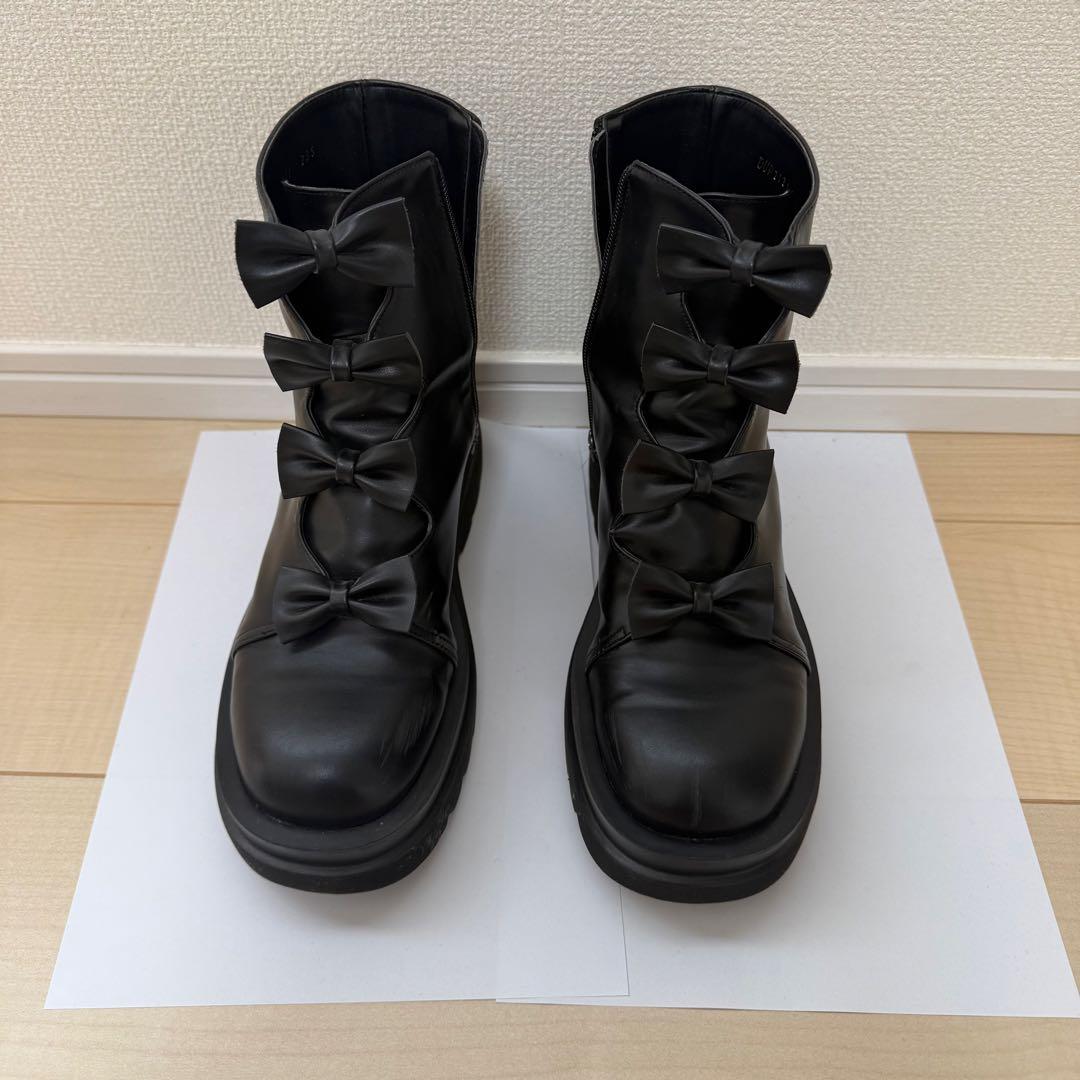 エピヌ epine ribon goa boots リボン ブーツ 黒 23.5