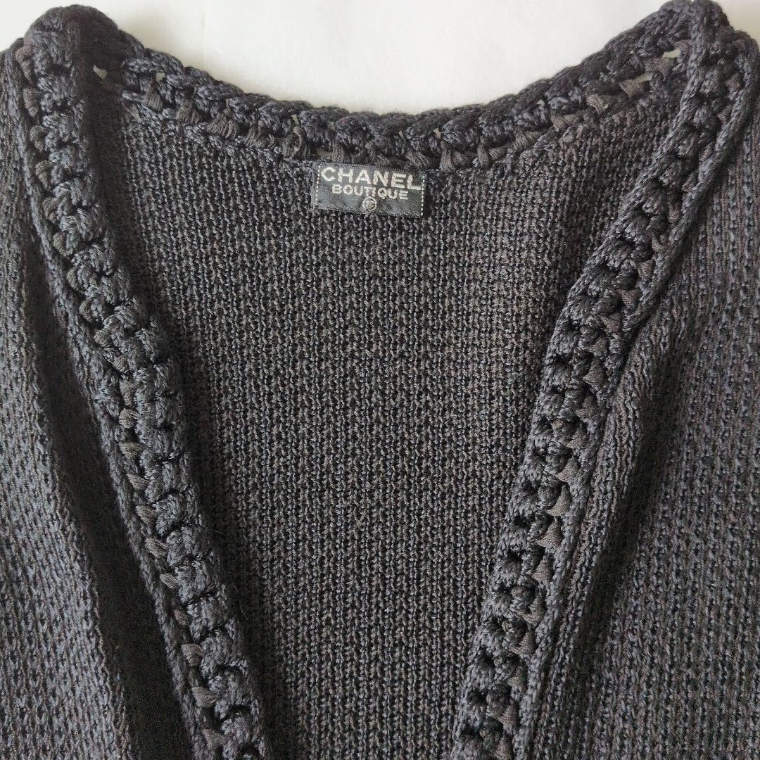 【ヴィンテージ】CHANELライオンボタンブラックカーディガン
