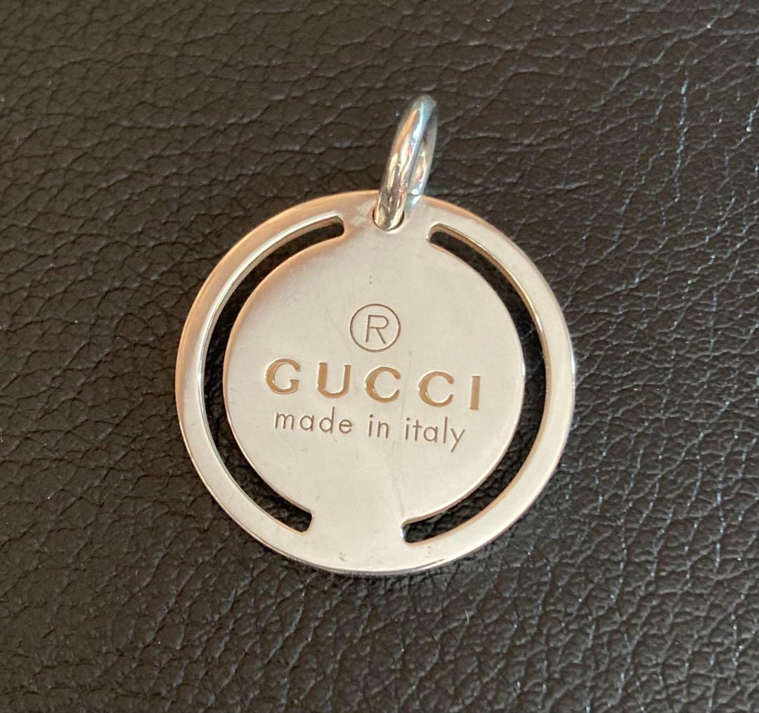 訳あり GUCCI ペンダントトップのみ 925 ラウンド オーバル プレート