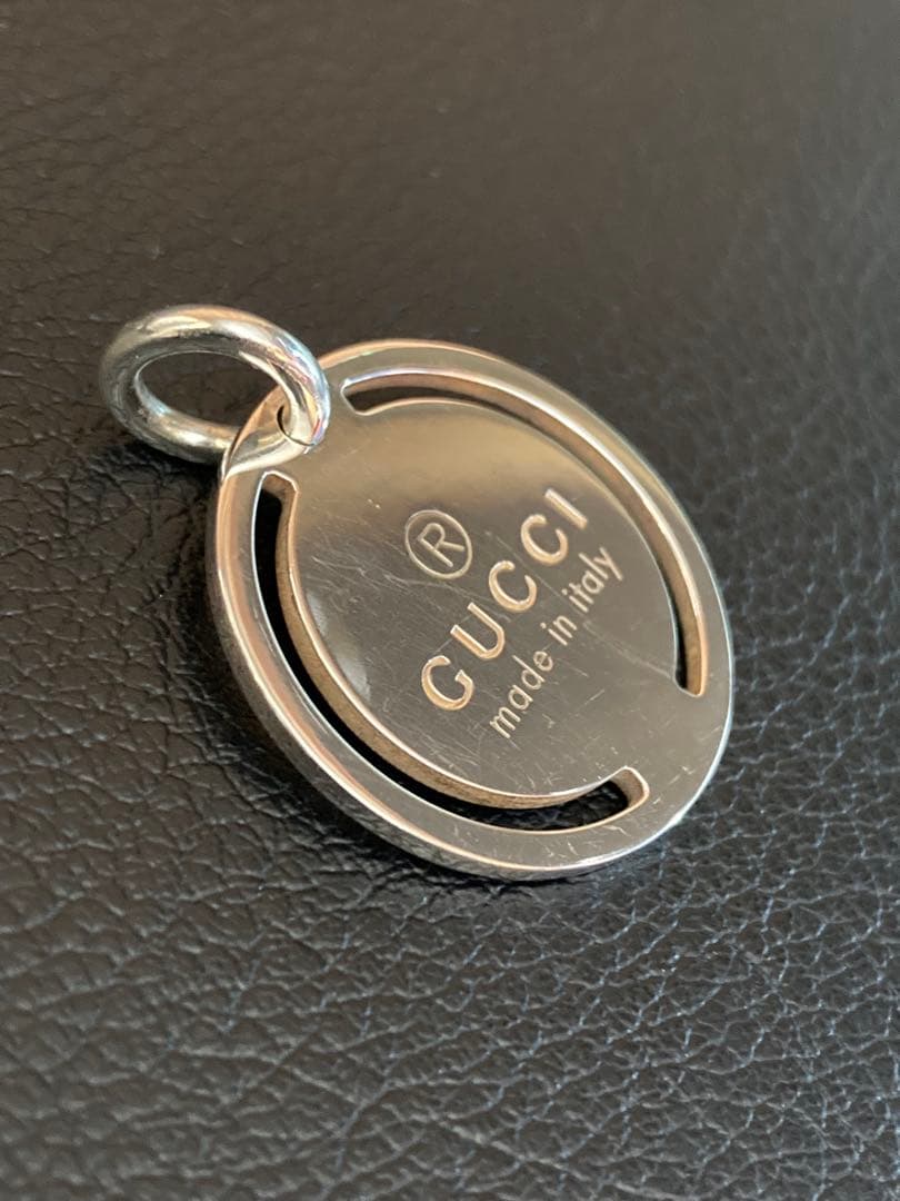 訳あり GUCCI ペンダントトップのみ 925 ラウンド オーバル プレート