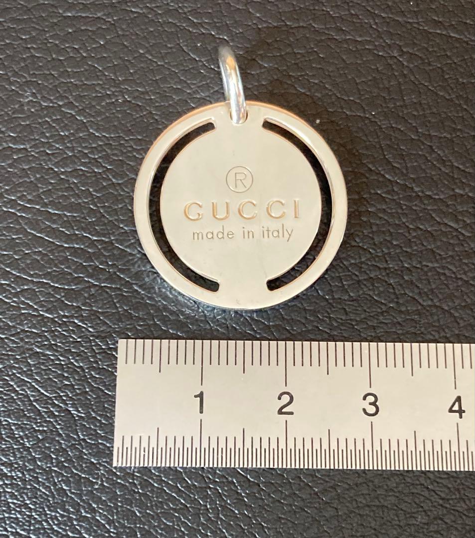 訳あり GUCCI ペンダントトップのみ 925 ラウンド オーバル プレート