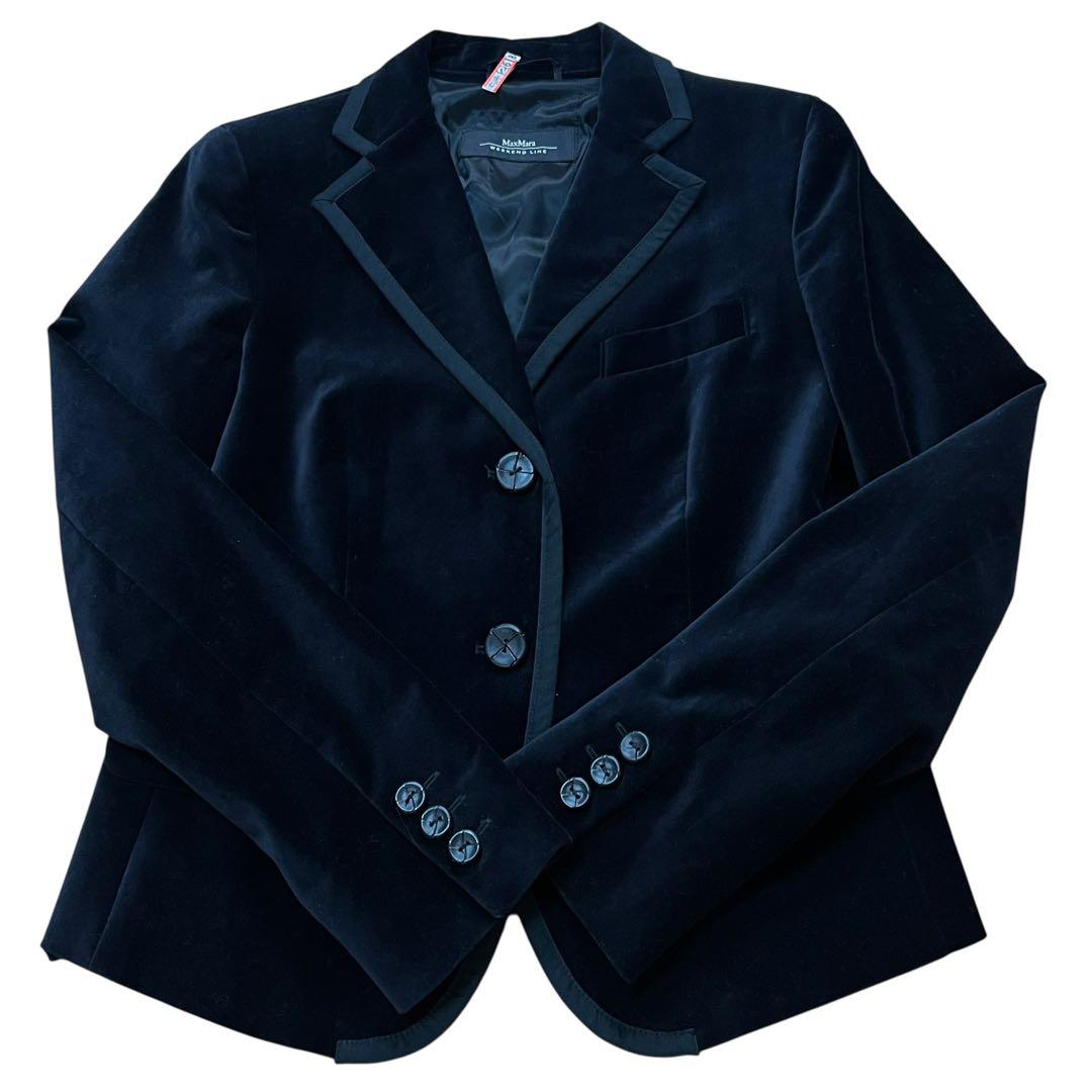 ★極美品★ MaxMara WEEKEND 黒 ベルベットジャケット42