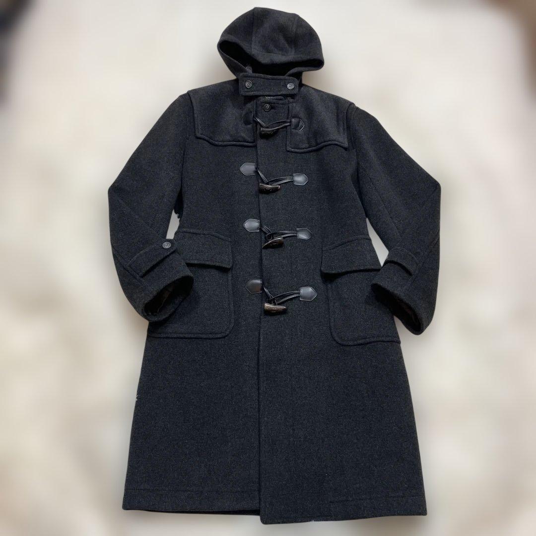 極美品 ニューヨーク ダッフルコート マキシ丈 裏地チェック ダークグレー L