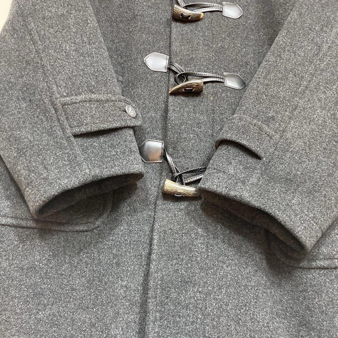 極美品 ニューヨーク ダッフルコート マキシ丈 裏地チェック ダークグレー L