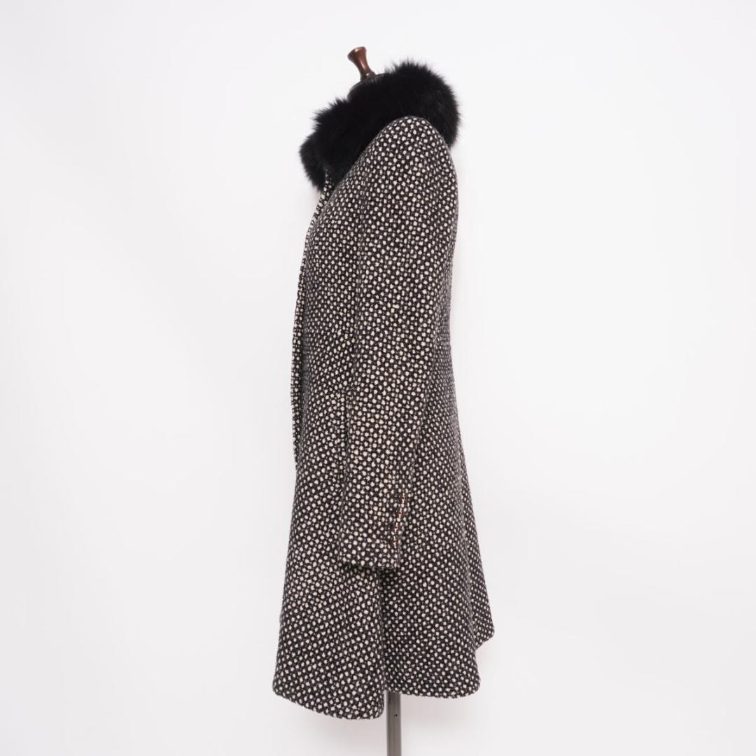 美品 アリス+オリビア フォックスファーステンカラーコート S~M*JD51