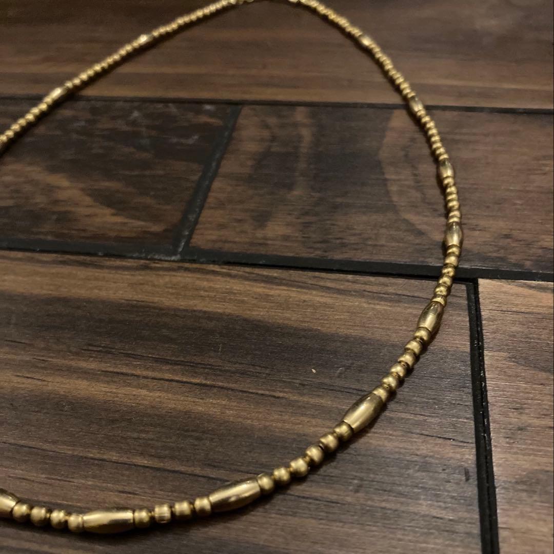 アクセサリー BRASS BEADS NECKLACE GOLD 50cm