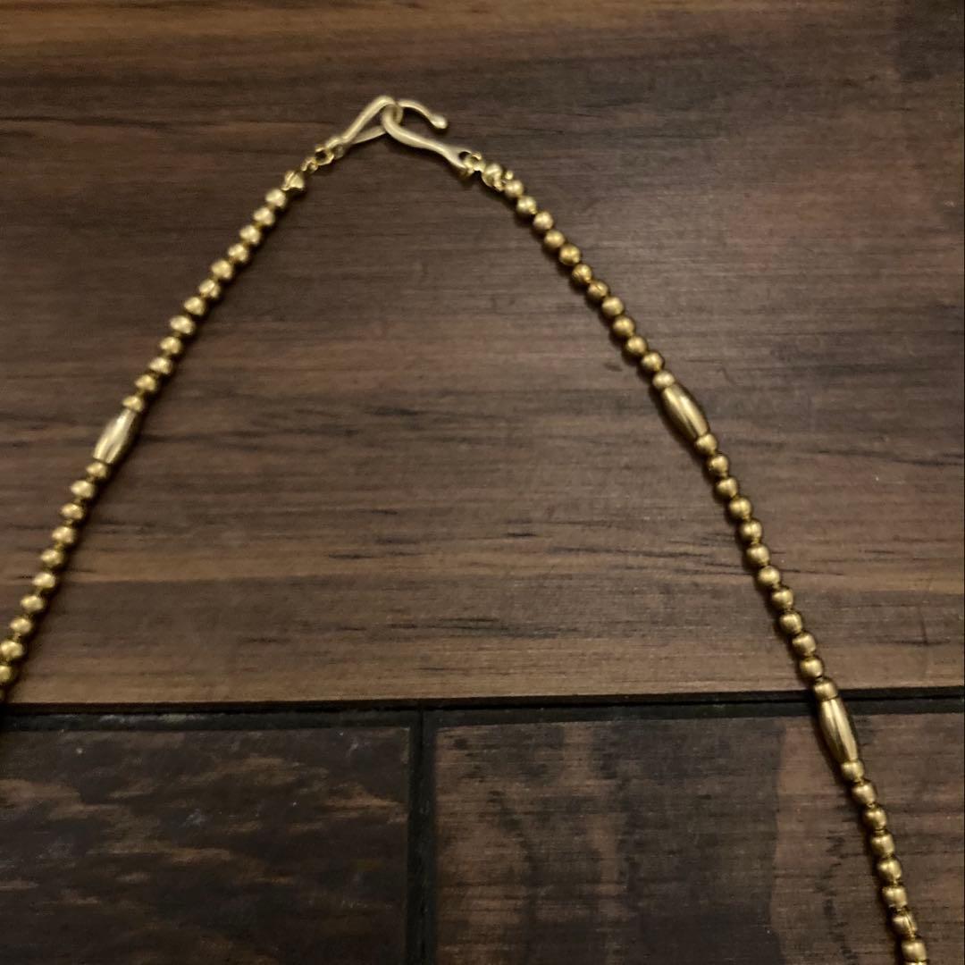 アクセサリー BRASS BEADS NECKLACE GOLD 50cm