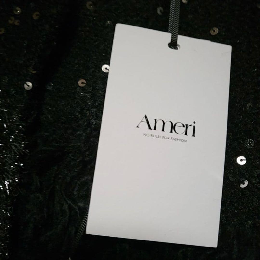 トップス AMERI MIX YARN PATCHWORK KNIT CARDIGAN