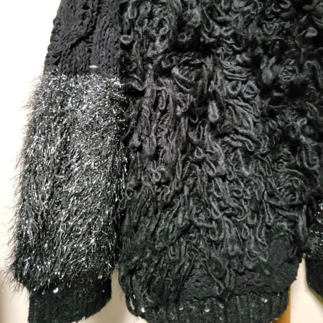 トップス AMERI MIX YARN PATCHWORK KNIT CARDIGAN