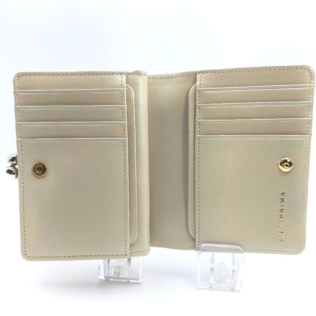 未使用 アンテプリマ 二つ折り財布 クロコ コンパクトウォレット ミニ