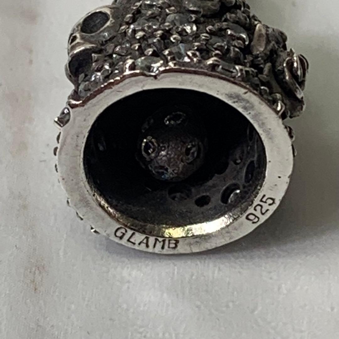 glamb ネックレス silver925 オデッセイベル 髑髏 薔薇 石付き