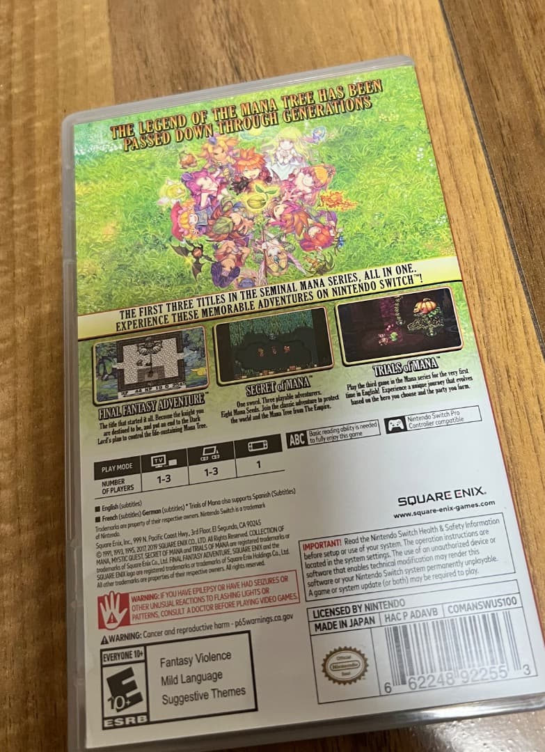 Collection of Mana switch 聖剣伝説-北米版