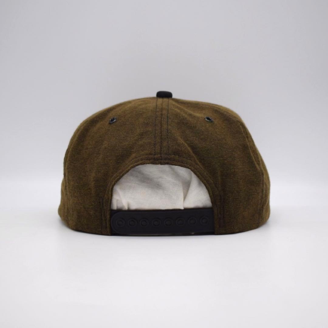 未使用 80-90s USA製 企業 除草 刺繍 キャップ 2トーン 古着 茶