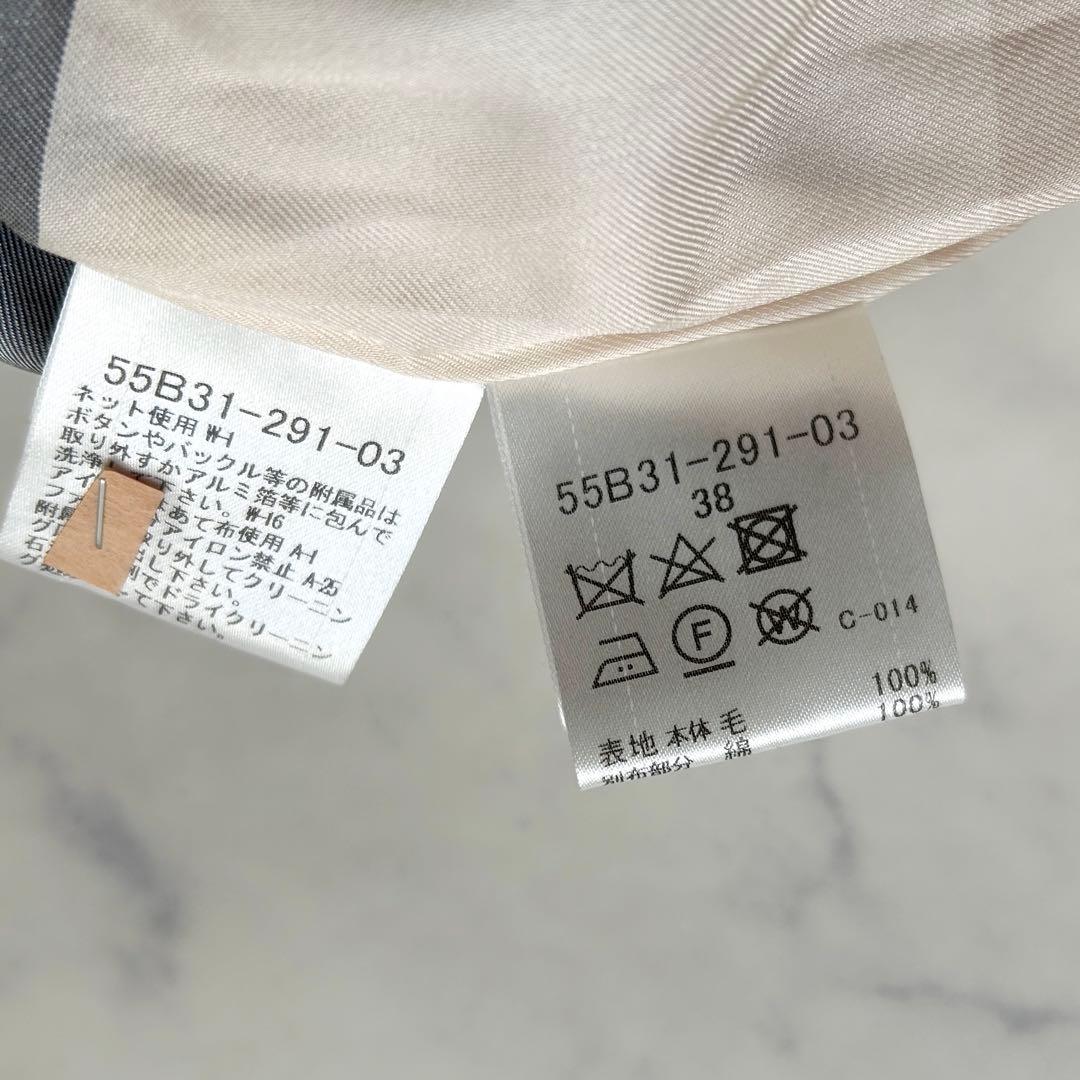 ブルーレーベルクレストブリッジ ファー付きロングコート フード ベージュ