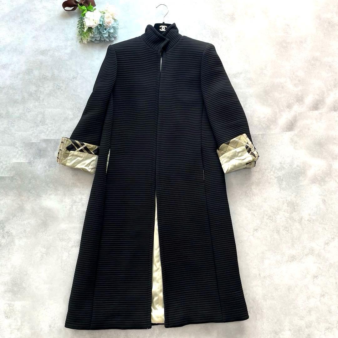高級感✨エトロ ロングコート 黒 ゴールド 総柄　大きいサイズ 42 XL