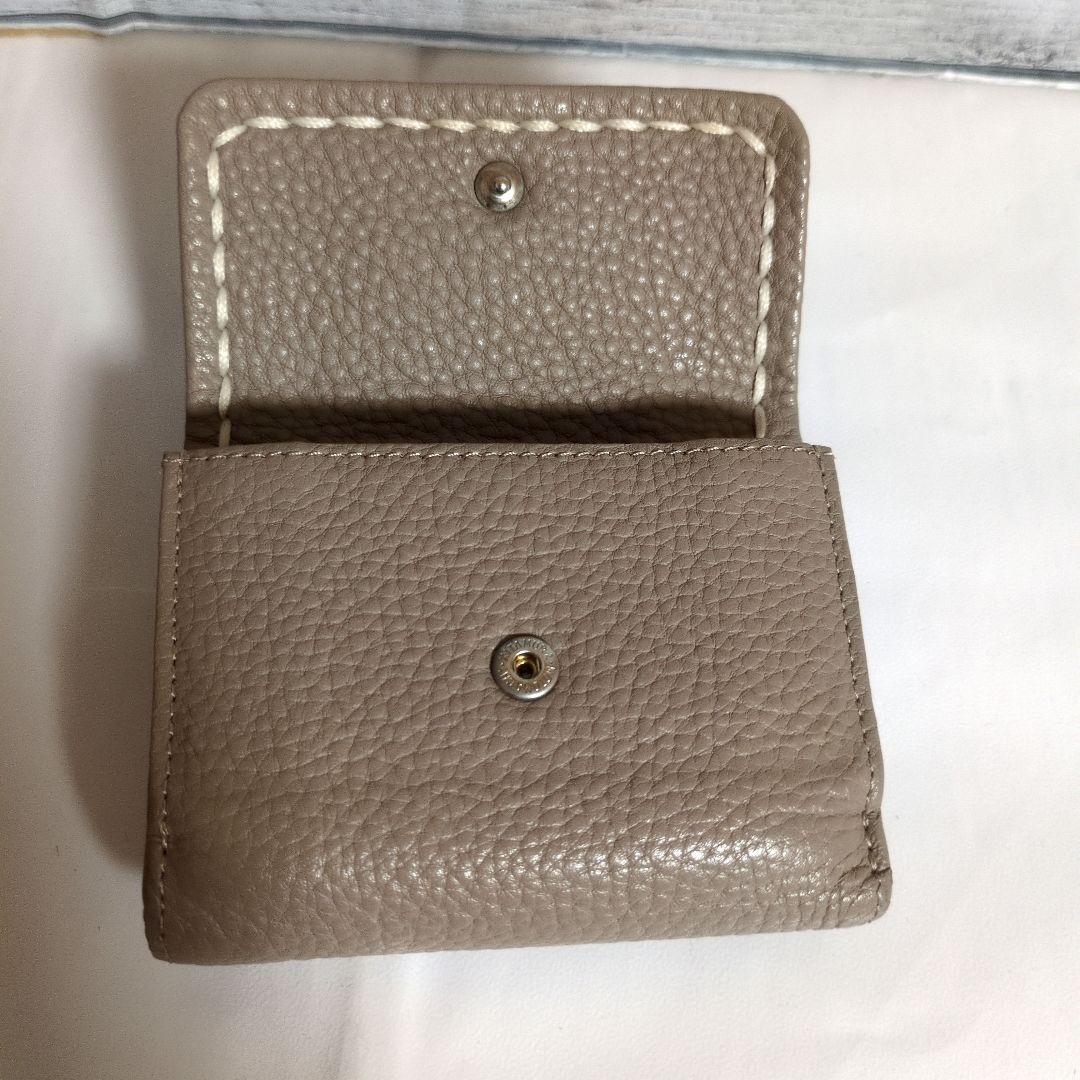 限定　キタムラ kitamura 三つ折り財布 ステッチ ミニ財布 レザー 牛革