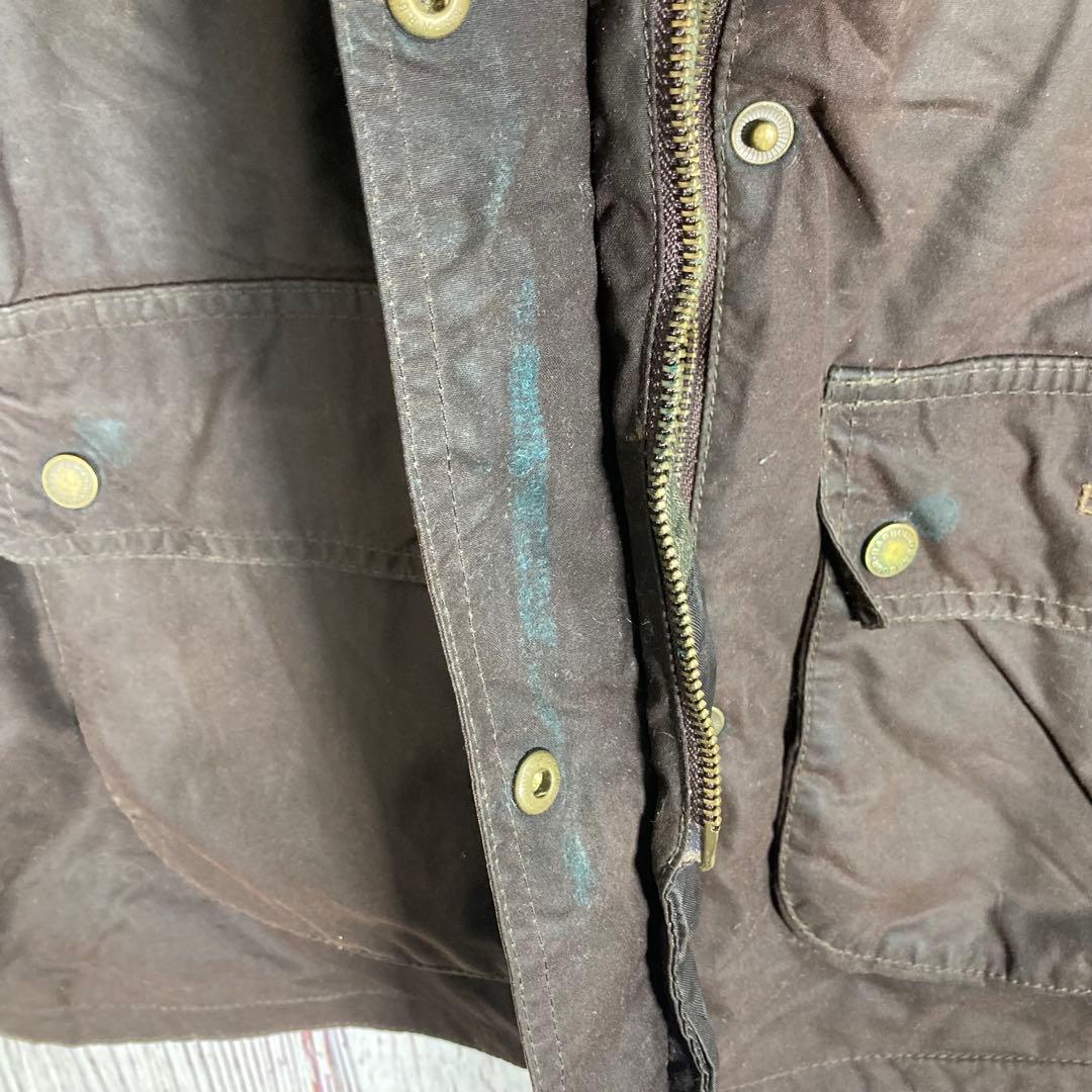 【人気】Barbour バブアー オイルドジャケット　モッズコート　茶　ロゴ